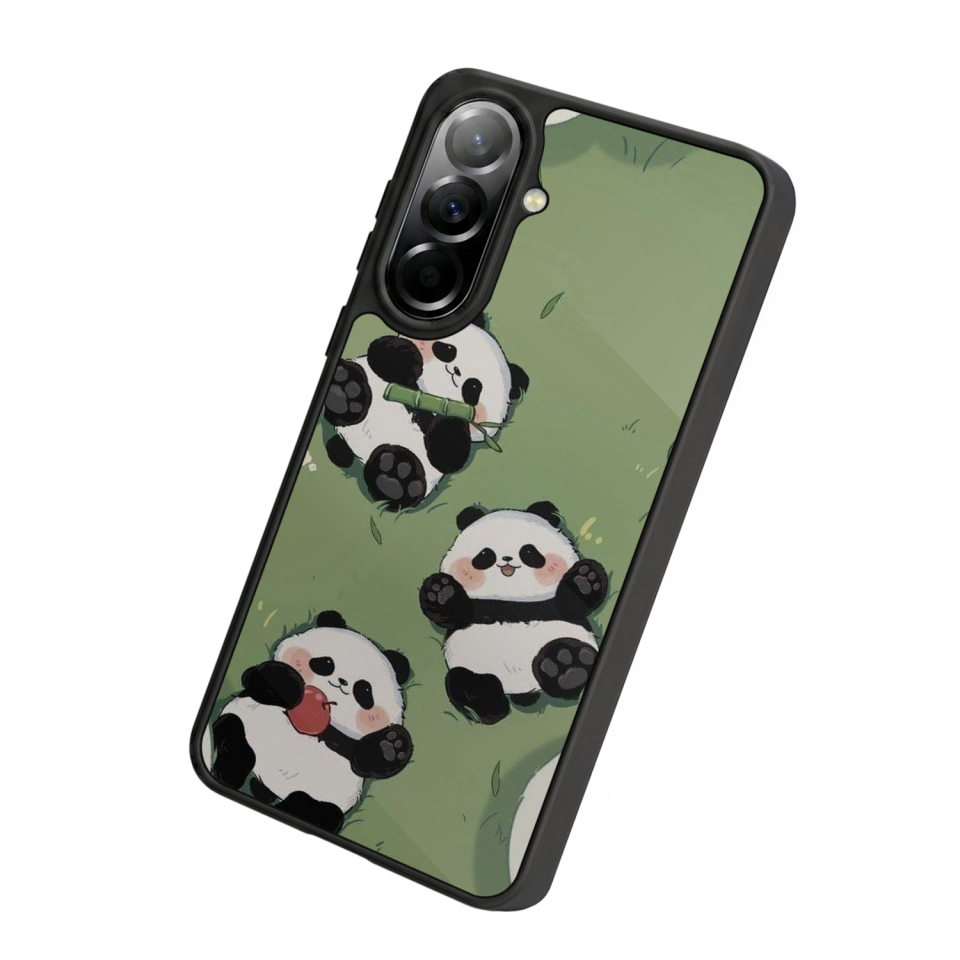 Samsung Galaxy A37 Uyumlu Panda Tasarımlı Glossy Premium Kılıf