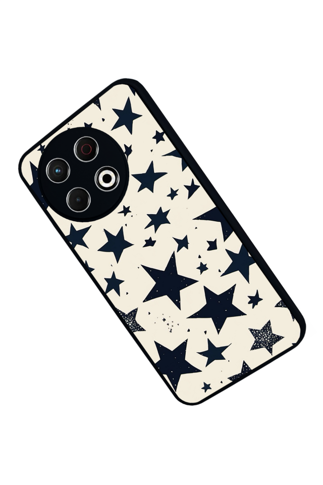 Tecno Spark 30 Pro Uyumlu Retro Yildizlar Tasarımlı Glossy Premium Kılıf