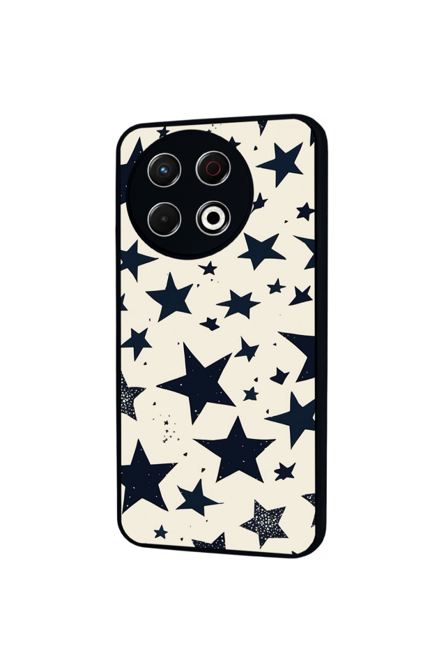 Tecno Spark 30 Pro Uyumlu Retro Yildizlar Tasarımlı Glossy Premium Kılıf