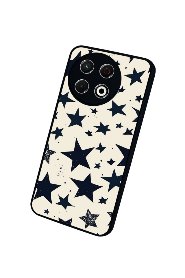 Tecno Spark 30 Pro Uyumlu Retro Yildizlar Tasarımlı Glossy Premium Kılıf