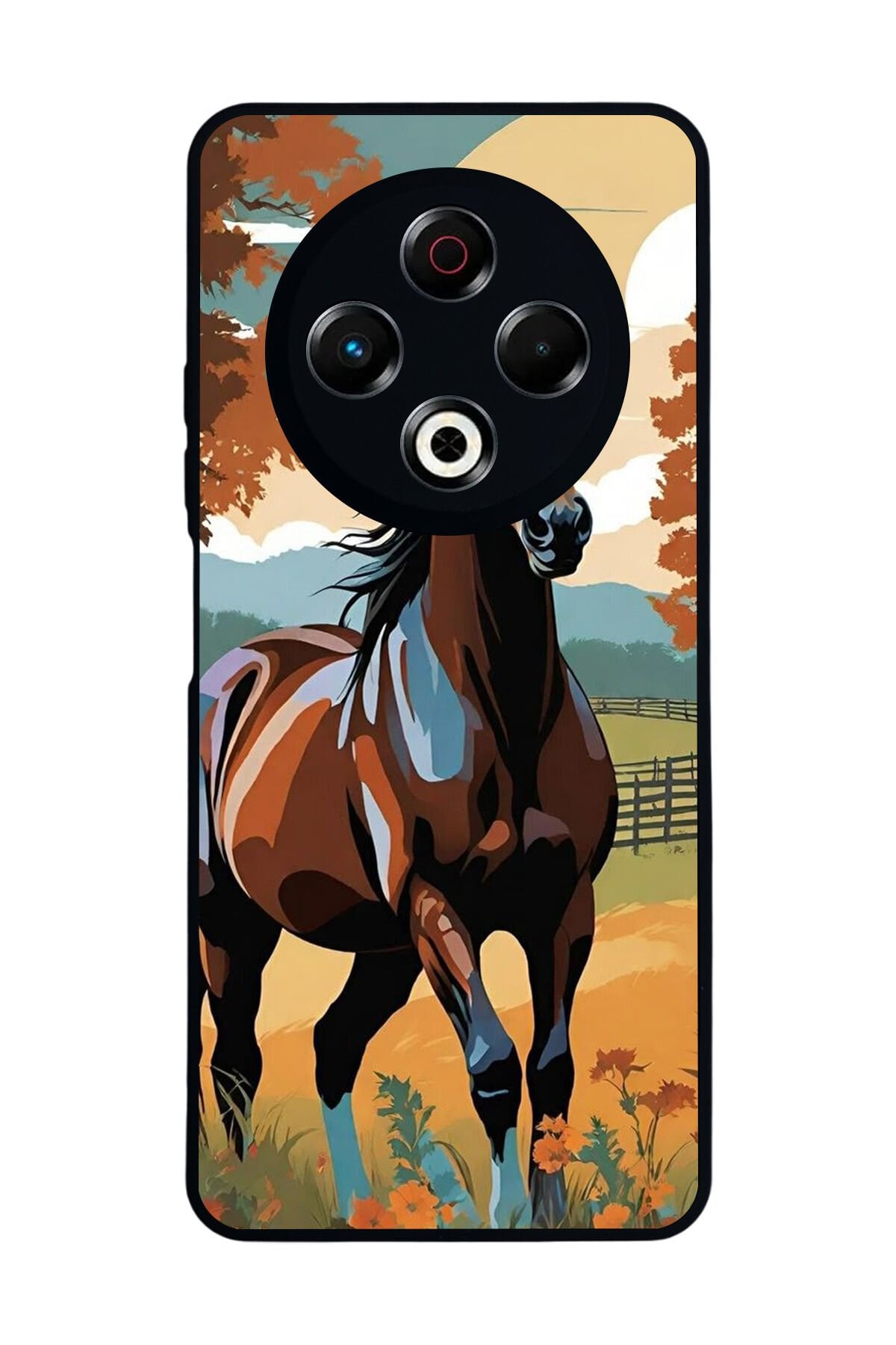 Tecno Spark 30 Uyumlu At Horse Tasarımlı Glossy Premium Kılıf