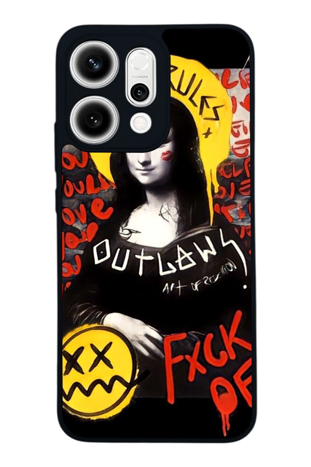 Oppo Reno 14 Uyumlu Monalisa Tasarımlı Glossy Premium Kılıf