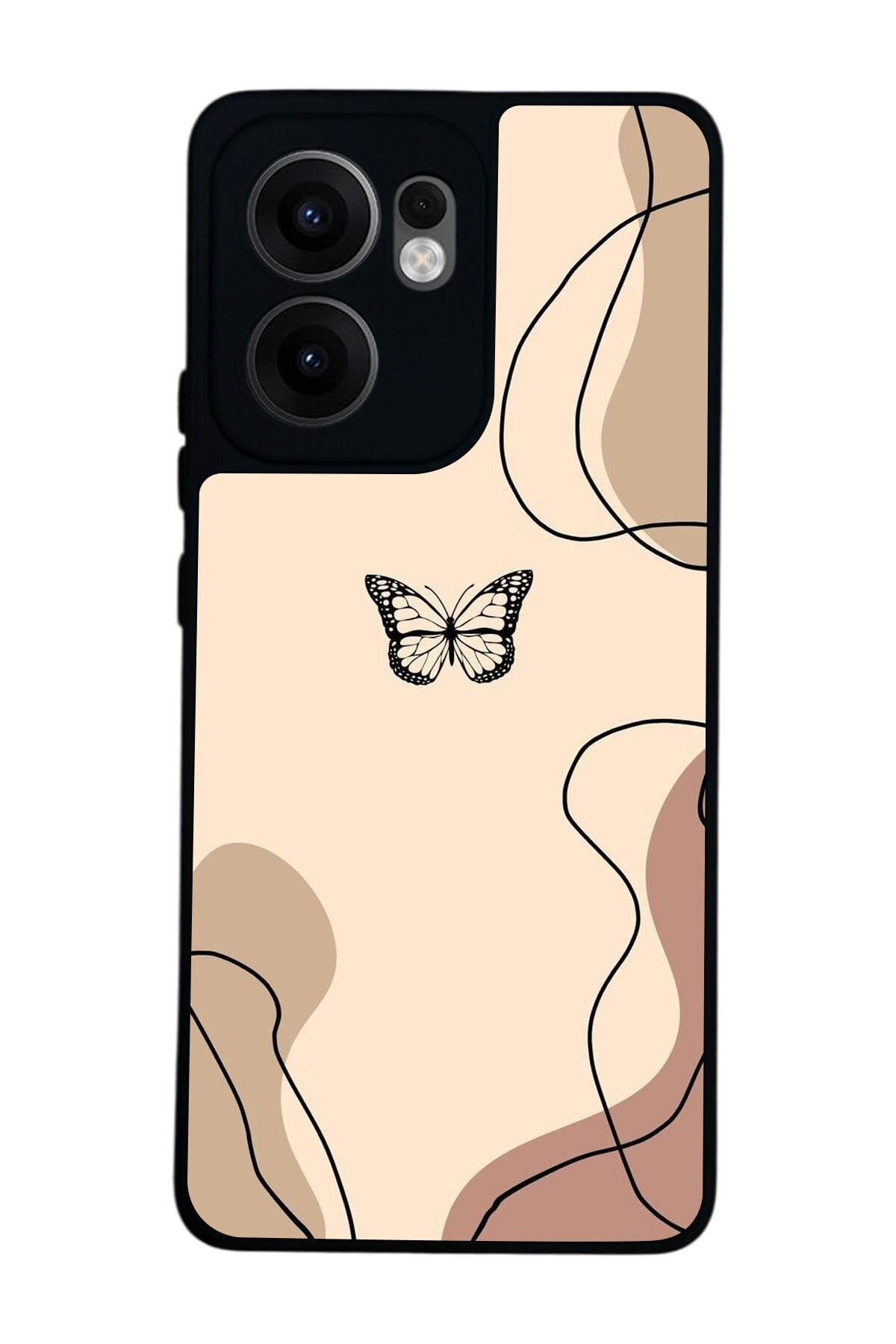 Oppo Reno 13F Uyumlu Kelebek Tasarımlı Glossy Premium Kılıf