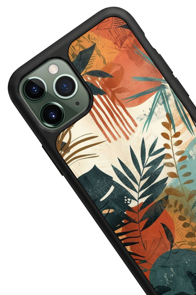 iPhone 11 Pro Uyumlu Botanik Tasarımlı Glossy Premium Kılıf