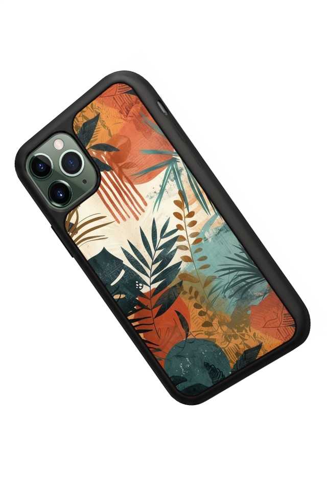iPhone 11 Pro Uyumlu Botanik Tasarımlı Glossy Premium Kılıf