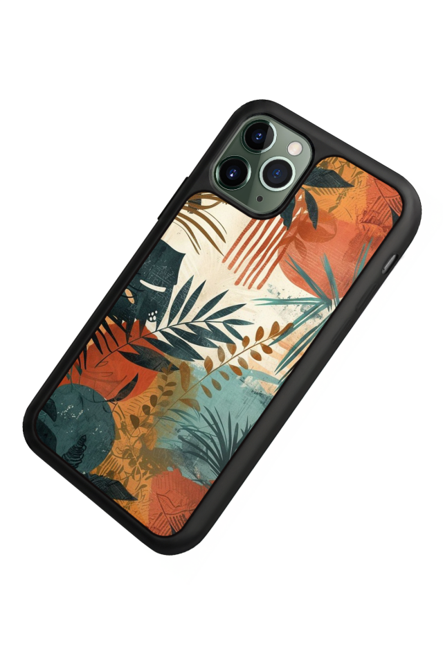 iPhone 11 Pro Uyumlu Botanik Tasarımlı Glossy Premium Kılıf