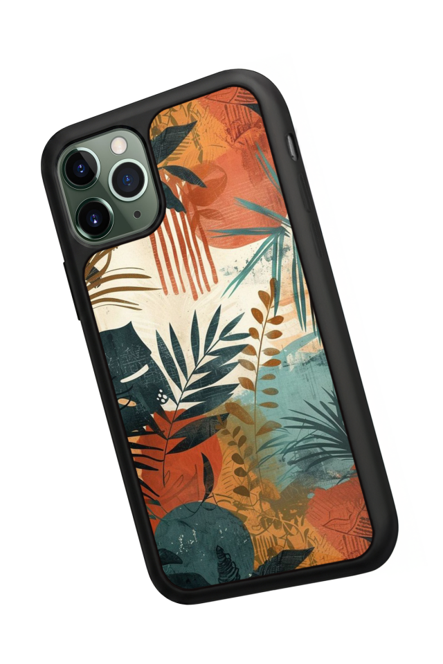 iPhone 11 Pro Uyumlu Botanik Tasarımlı Glossy Premium Kılıf