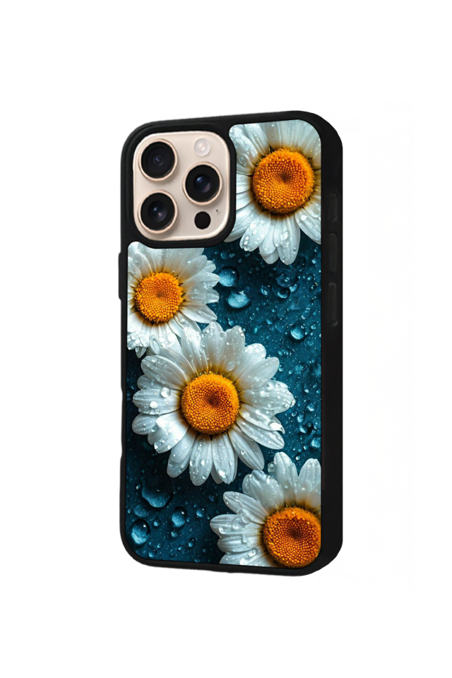 iPhone 15 Pro Max Uyumlu Cicek Tasarımlı Glossy Premium Kılıf