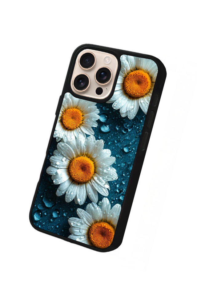 iPhone 15 Pro Max Uyumlu Cicek Tasarımlı Glossy Premium Kılıf