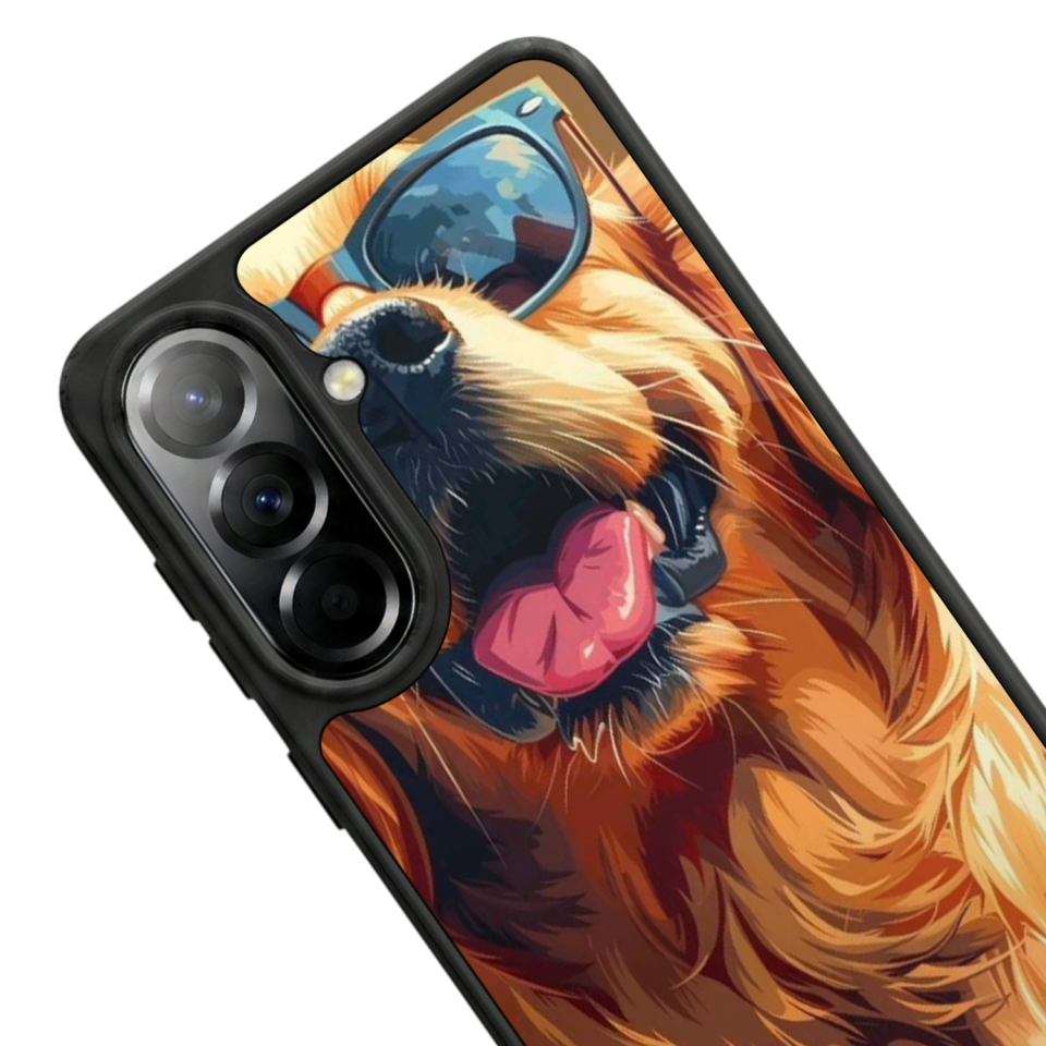 Samsung Galaxy A57 Uyumlu Golden Kopek Tasarımlı Glossy Premium Kılıf