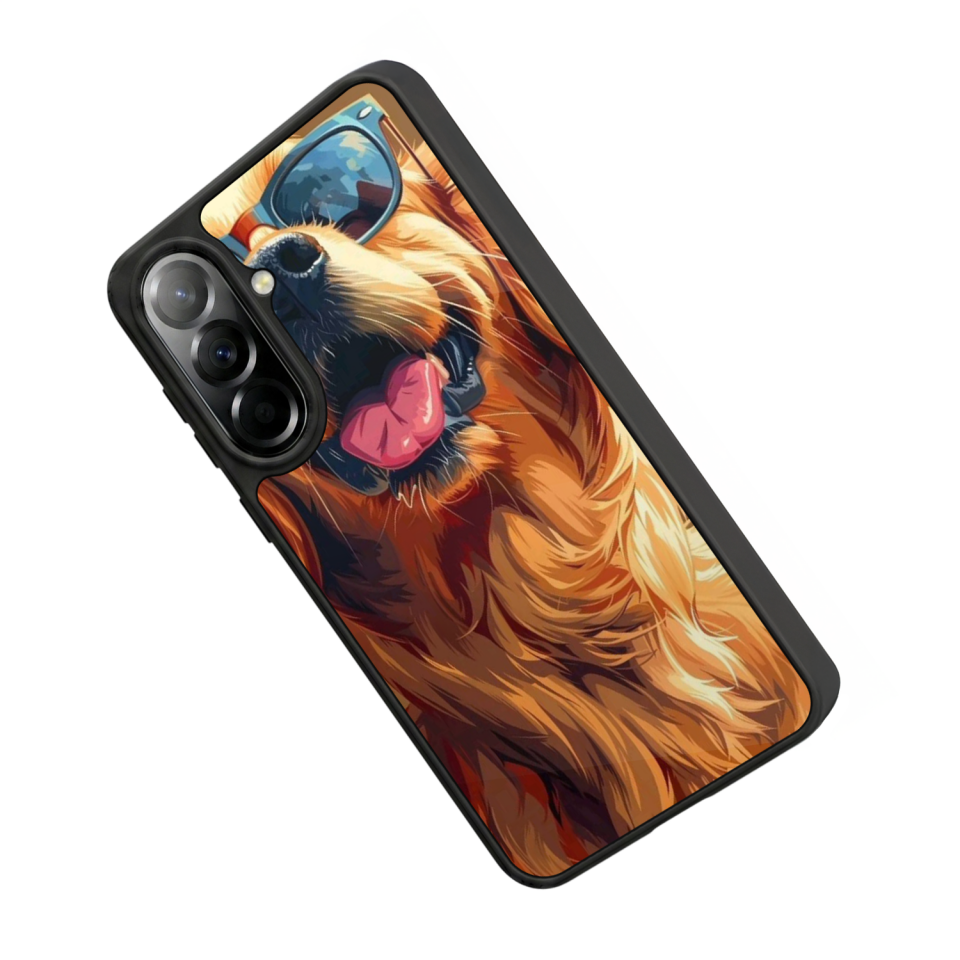 Samsung Galaxy A57 Uyumlu Golden Kopek Tasarımlı Glossy Premium Kılıf