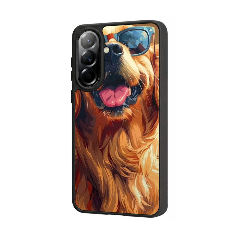 Samsung Galaxy A57 Uyumlu Golden Kopek Tasarımlı Glossy Premium Kılıf