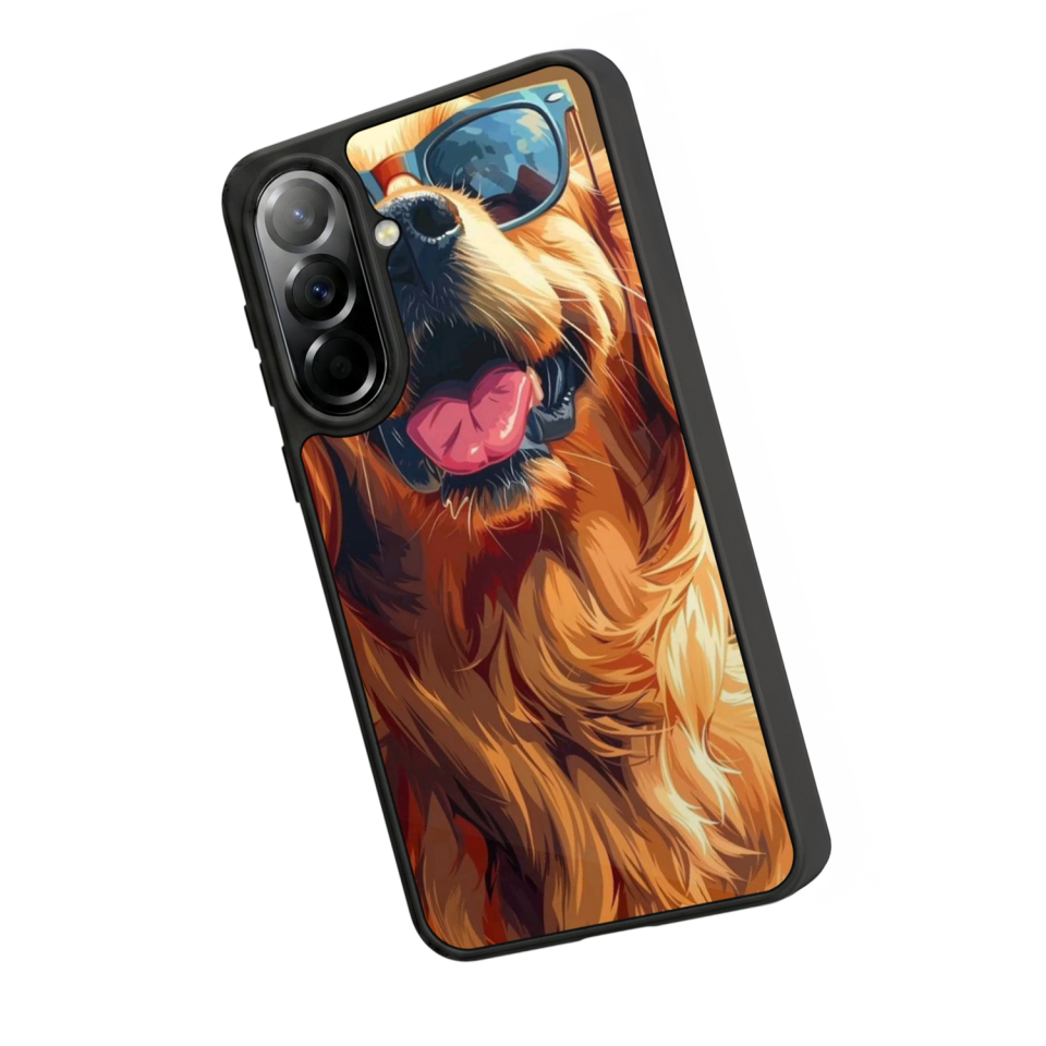 Samsung Galaxy A57 Uyumlu Golden Kopek Tasarımlı Glossy Premium Kılıf