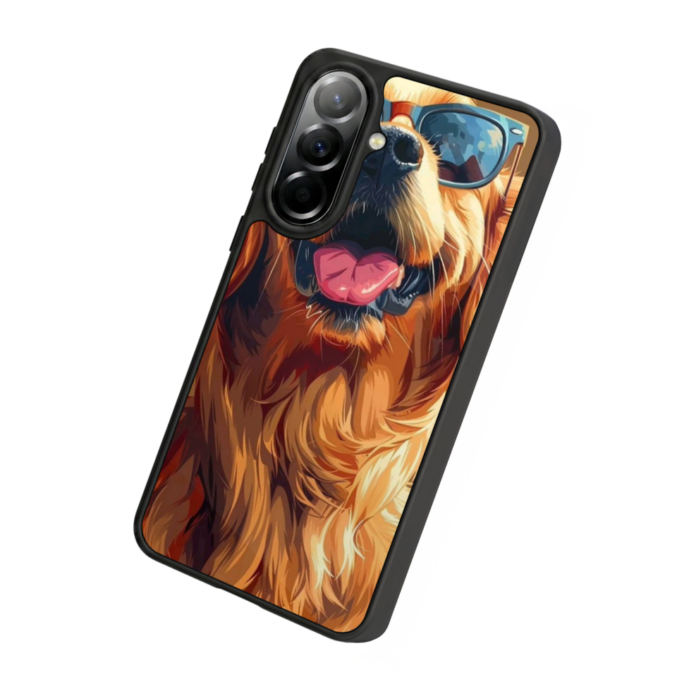 Samsung Galaxy A57 Uyumlu Golden Kopek Tasarımlı Glossy Premium Kılıf