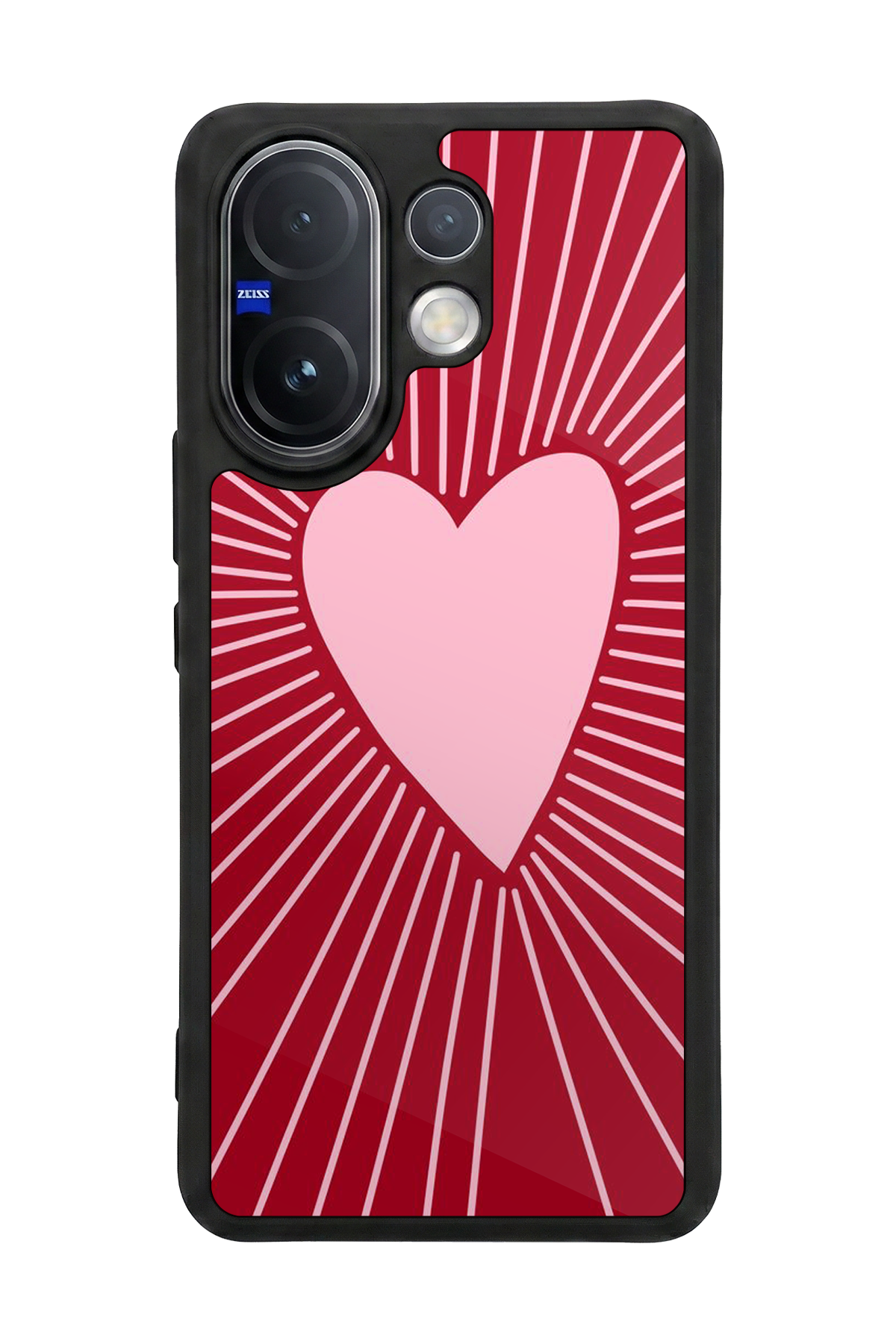 Vivo V60 Uyumlu Kalp Love Tasarımlı Glossy Premium Kılıf