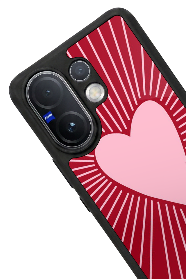 Vivo V60 Uyumlu Kalp Love Tasarımlı Glossy Premium Kılıf