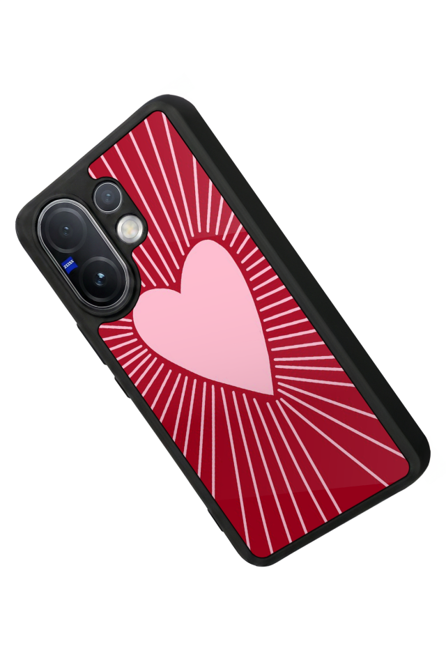 Vivo V60 Uyumlu Kalp Love Tasarımlı Glossy Premium Kılıf