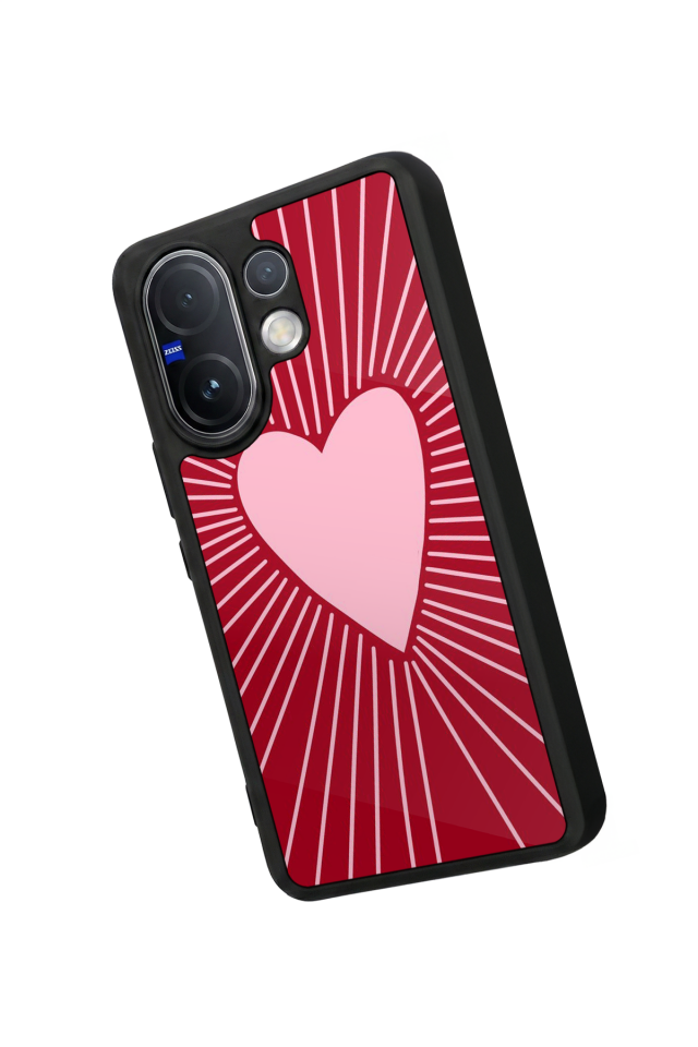 Vivo V60 Uyumlu Kalp Love Tasarımlı Glossy Premium Kılıf
