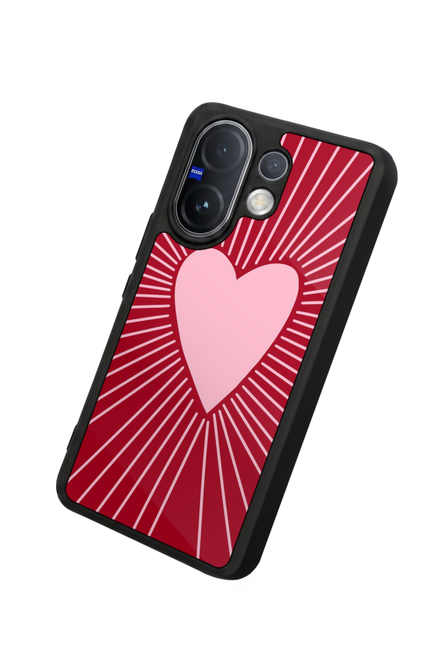 Vivo V60 Uyumlu Kalp Love Tasarımlı Glossy Premium Kılıf