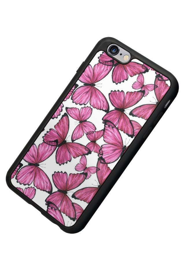iPhone 6 Plus Uyumlu Kelebek Tasarımlı Glossy Premium Kılıf