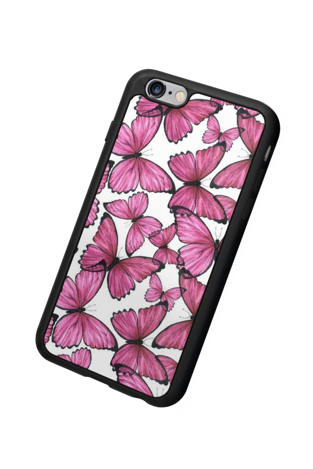 iPhone 6 Plus Uyumlu Kelebek Tasarımlı Glossy Premium Kılıf