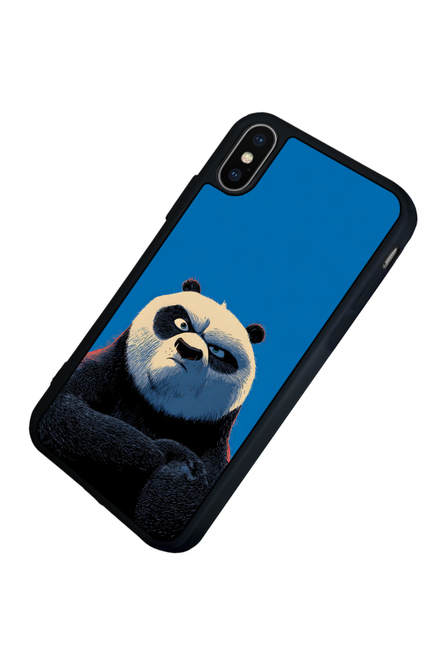 iPhone X/ XS Uyumlu Kung Fu Panda Tasarımlı Glossy Premium Kılıf
