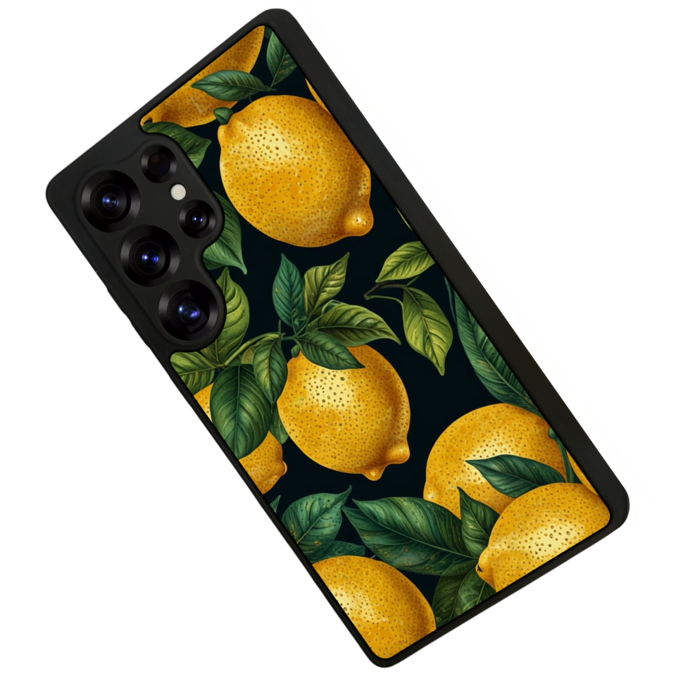 Samsung Galaxy S25 Ultra Uyumlu Limon Tasarımlı Glossy Premium Kılıf
