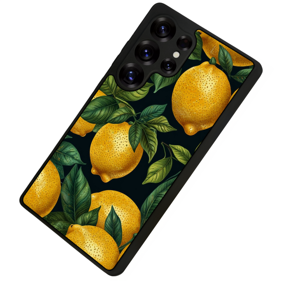 Samsung Galaxy S25 Ultra Uyumlu Limon Tasarımlı Glossy Premium Kılıf