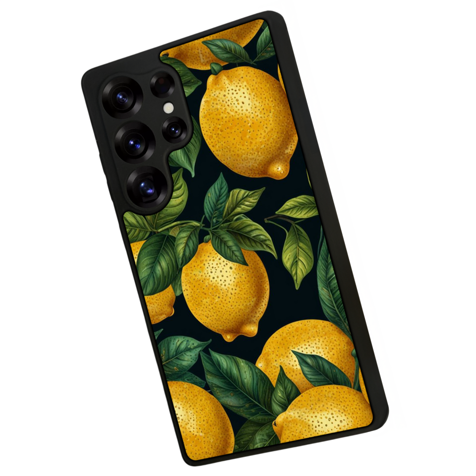 Samsung Galaxy S25 Ultra Uyumlu Limon Tasarımlı Glossy Premium Kılıf