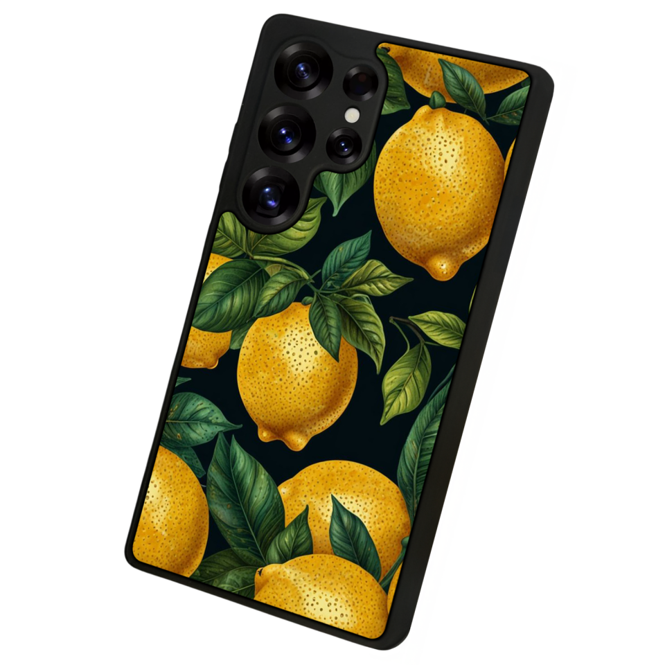 Samsung Galaxy S25 Ultra Uyumlu Limon Tasarımlı Glossy Premium Kılıf
