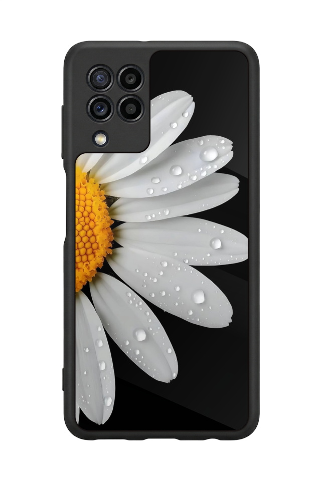 Samsung Galaxy M22 Uyumlu Papatya Tasarımlı Glossy Premium Kılıf