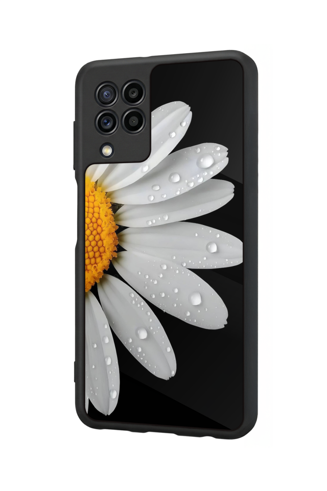 Samsung Galaxy M22 Uyumlu Papatya Tasarımlı Glossy Premium Kılıf