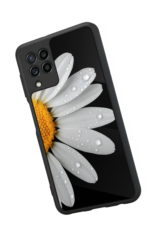 Samsung Galaxy M22 Uyumlu Papatya Tasarımlı Glossy Premium Kılıf