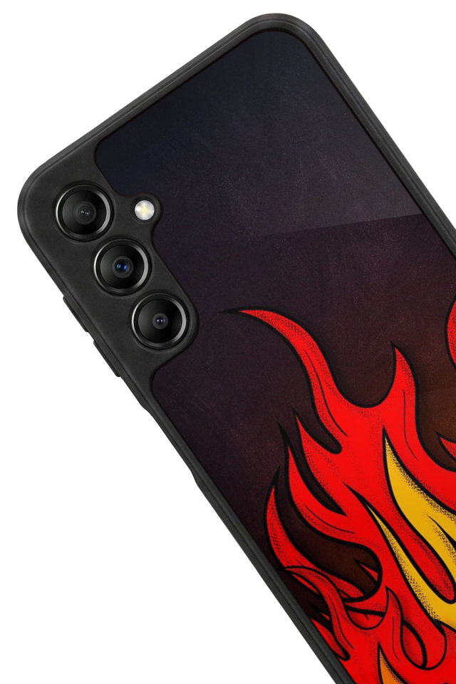 Samsung Galaxy A14 Uyumlu Retro Flame Patterns Tasarımlı Glossy Premium Kılıf
