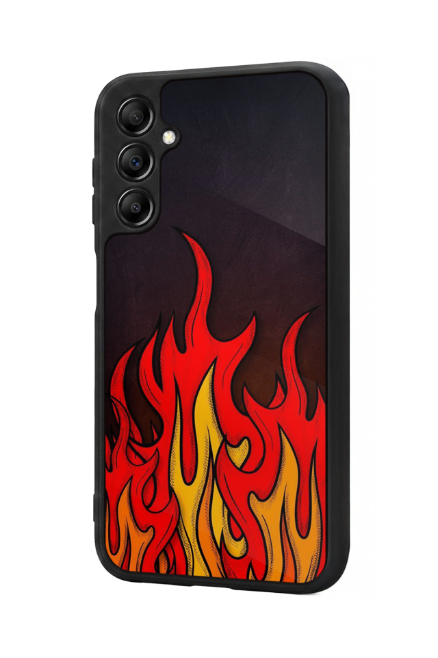 Samsung Galaxy A14 Uyumlu Retro Flame Patterns Tasarımlı Glossy Premium Kılıf
