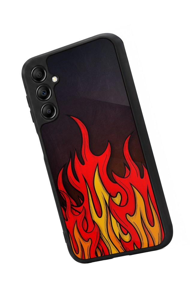 Samsung Galaxy A14 Uyumlu Retro Flame Patterns Tasarımlı Glossy Premium Kılıf