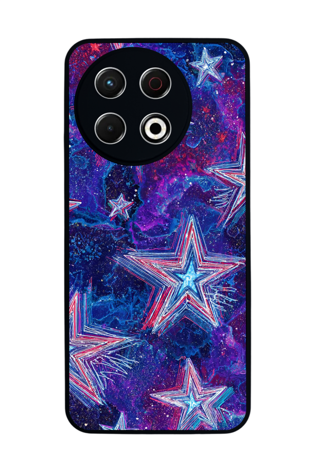 Tecno Spark 30 Pro Uyumlu Retro Yildizlar Tasarımlı Glossy Premium Kılıf