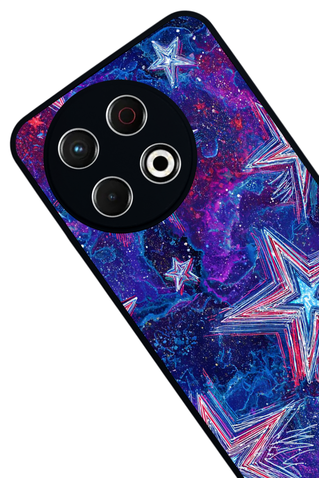 Tecno Spark 30 Pro Uyumlu Retro Yildizlar Tasarımlı Glossy Premium Kılıf