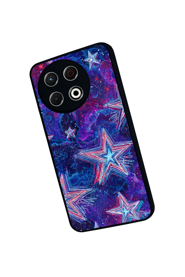 Tecno Spark 30 Pro Uyumlu Retro Yildizlar Tasarımlı Glossy Premium Kılıf