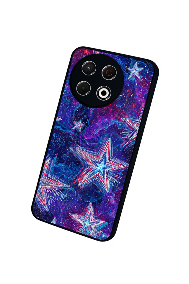 Tecno Spark 30 Pro Uyumlu Retro Yildizlar Tasarımlı Glossy Premium Kılıf