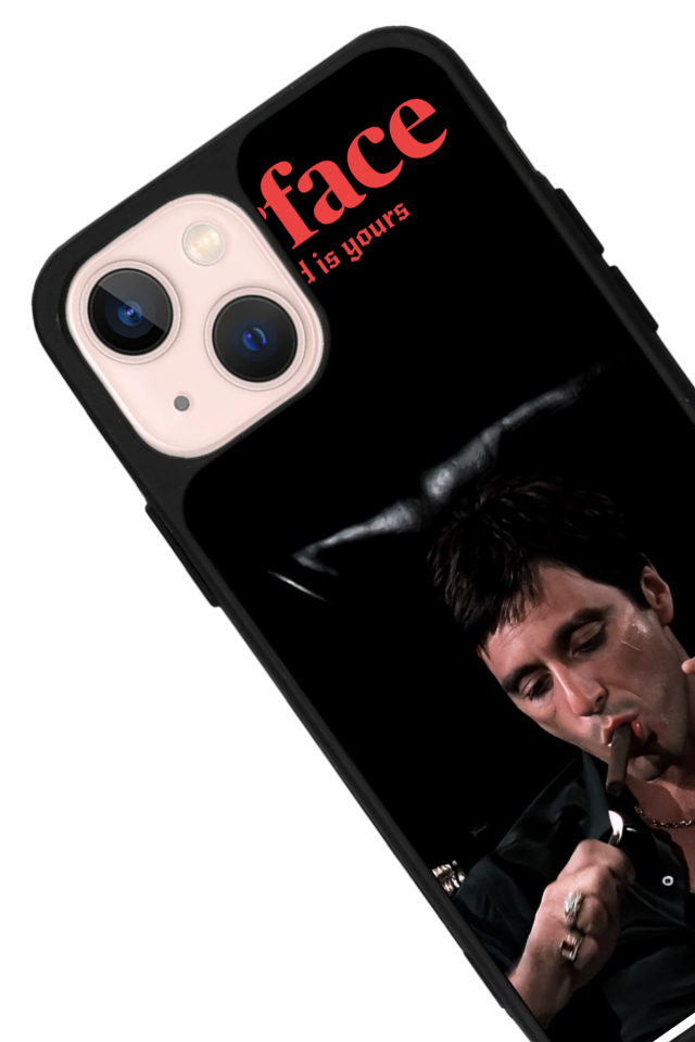iPhone 15 Plus Uyumlu Scarface Tasarımlı Glossy Premium Kılıf