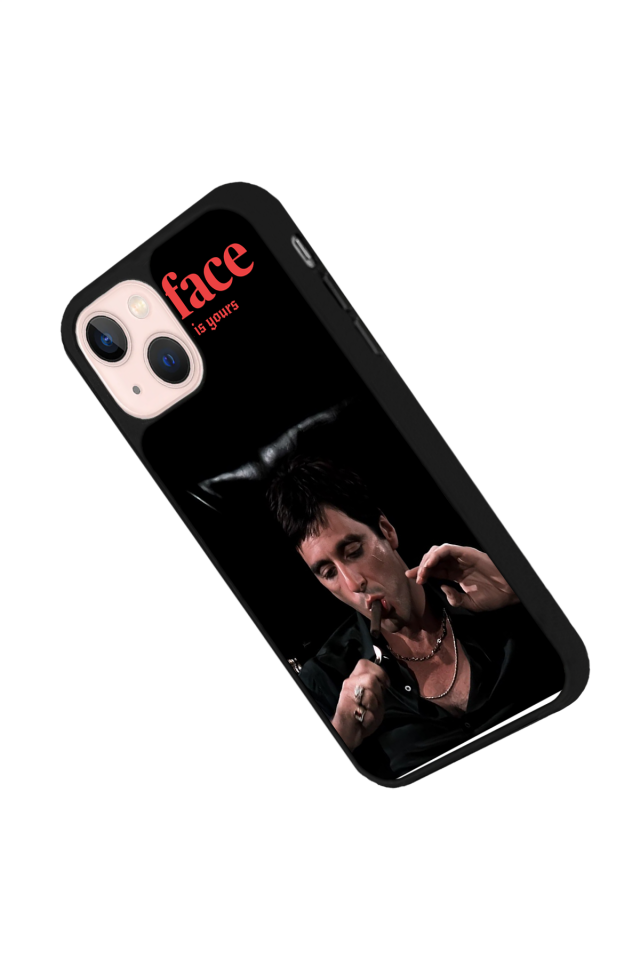 iPhone 15 Plus Uyumlu Scarface Tasarımlı Glossy Premium Kılıf