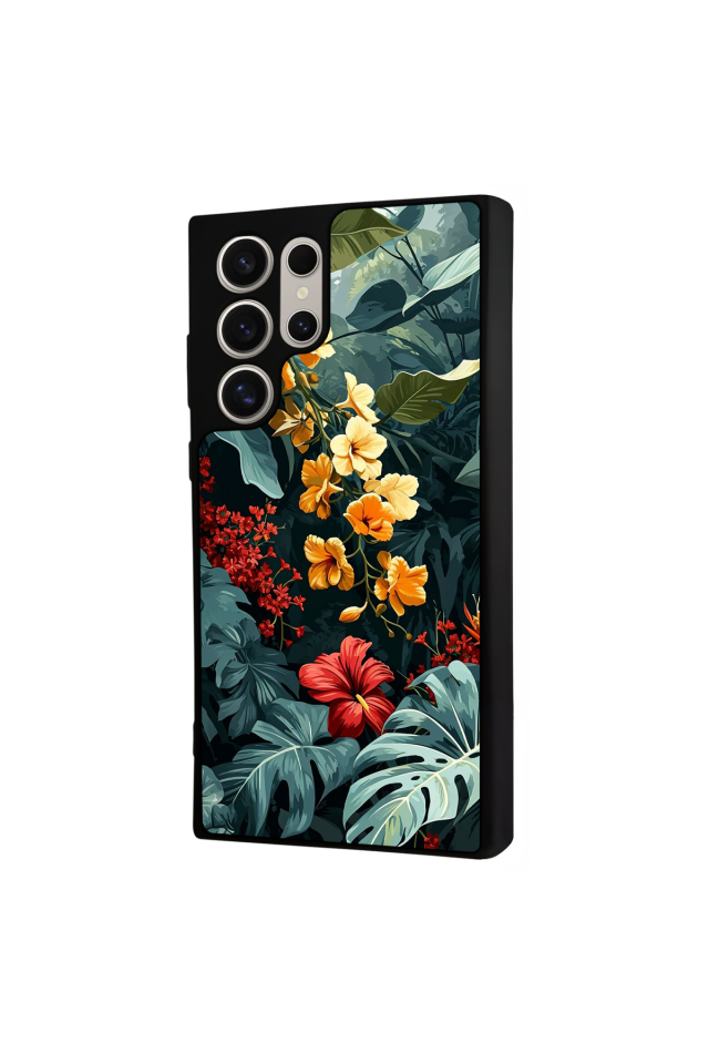 Samsung Galaxy S23 Ultra Uyumlu Botanik Tasarımlı Glossy Premium Kılıf