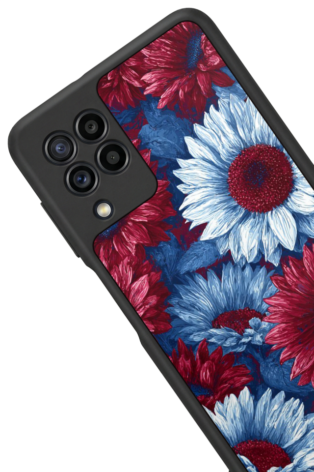 Samsung Galaxy M32 Uyumlu Cicek Tasarımlı Glossy Premium Kılıf