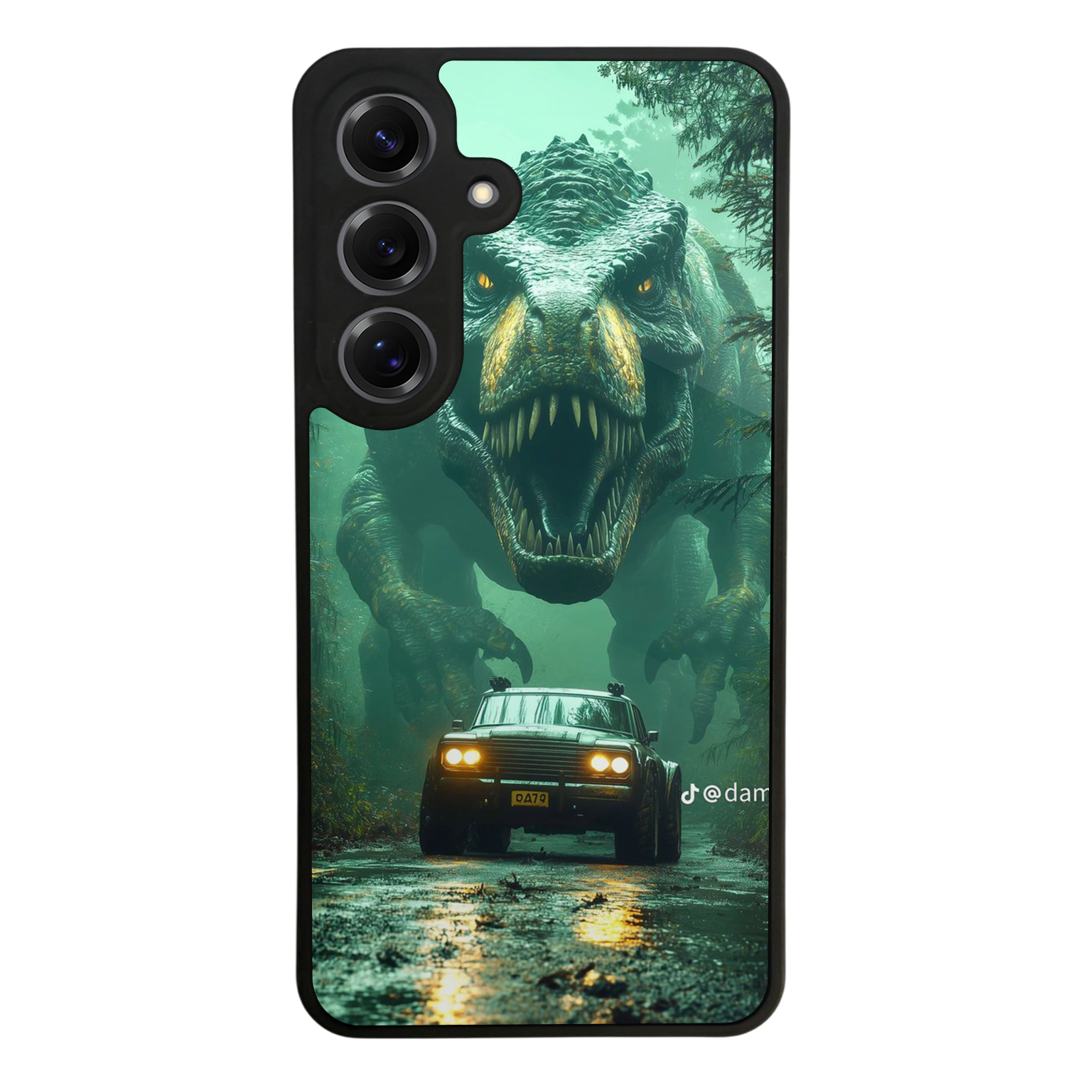 Samsung Galaxy S25 Uyumlu Dinazor Tasarımlı Glossy Premium Kılıf