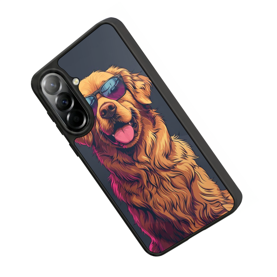 Samsung Galaxy A57 Uyumlu Golden Kopek Tasarımlı Glossy Premium Kılıf