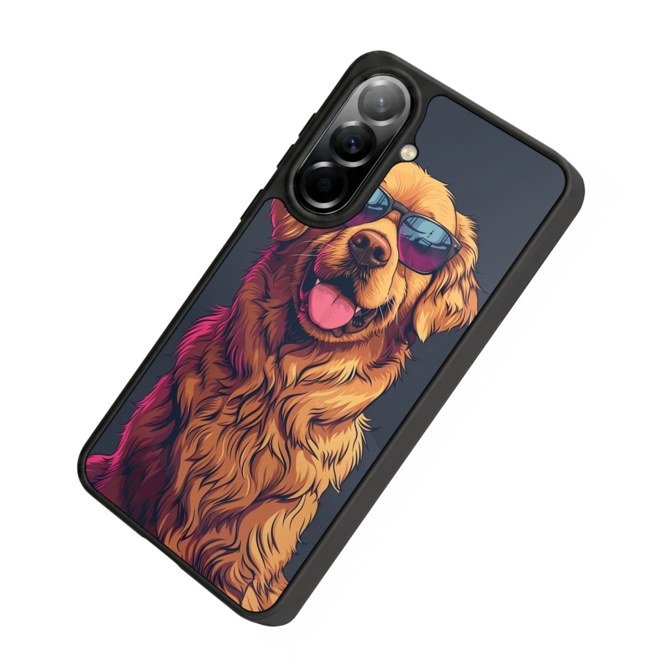 Samsung Galaxy A57 Uyumlu Golden Kopek Tasarımlı Glossy Premium Kılıf