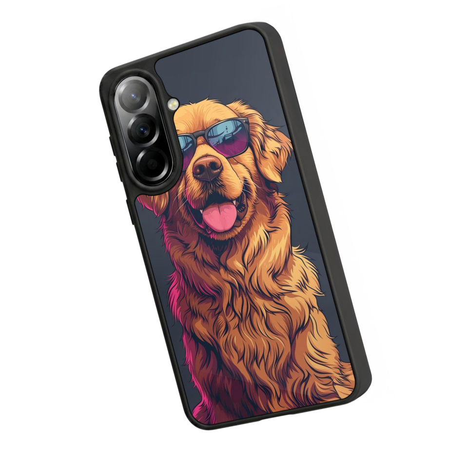 Samsung Galaxy A57 Uyumlu Golden Kopek Tasarımlı Glossy Premium Kılıf