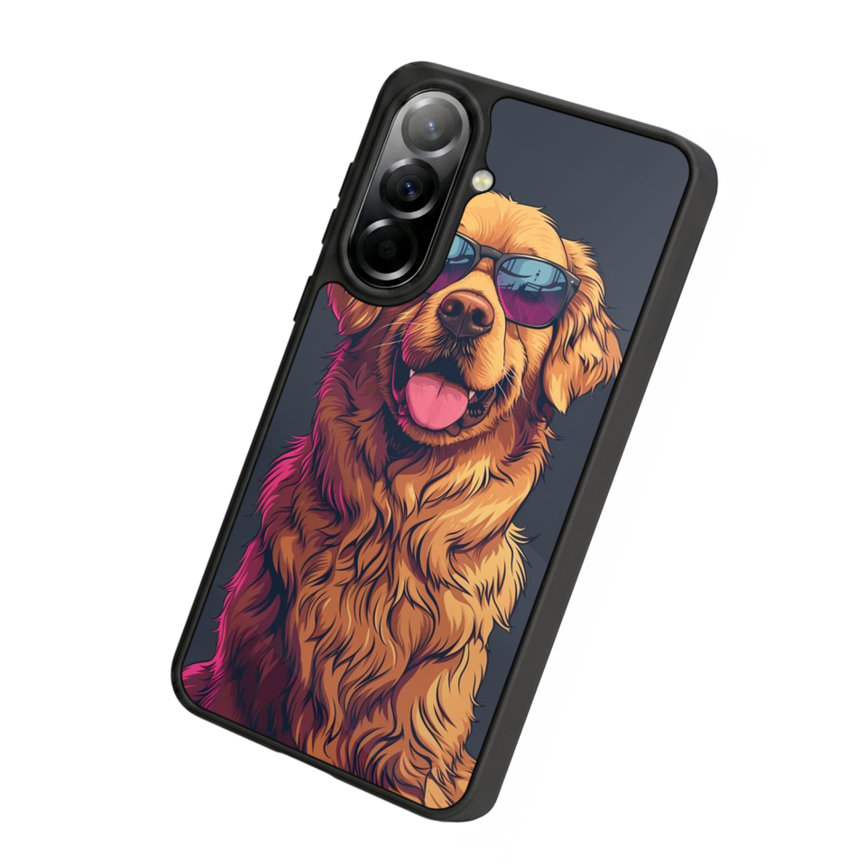 Samsung Galaxy A57 Uyumlu Golden Kopek Tasarımlı Glossy Premium Kılıf