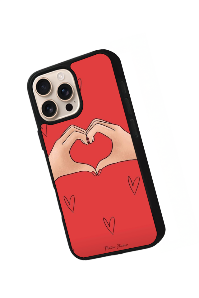 iPhone 16 Pro Max Uyumlu Kalp Love Tasarımlı Glossy Premium Kılıf